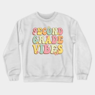 Second Grade Vibes , 2nd Grade Vibes , back to school Retro Vintage Crewneck Sweatshirt